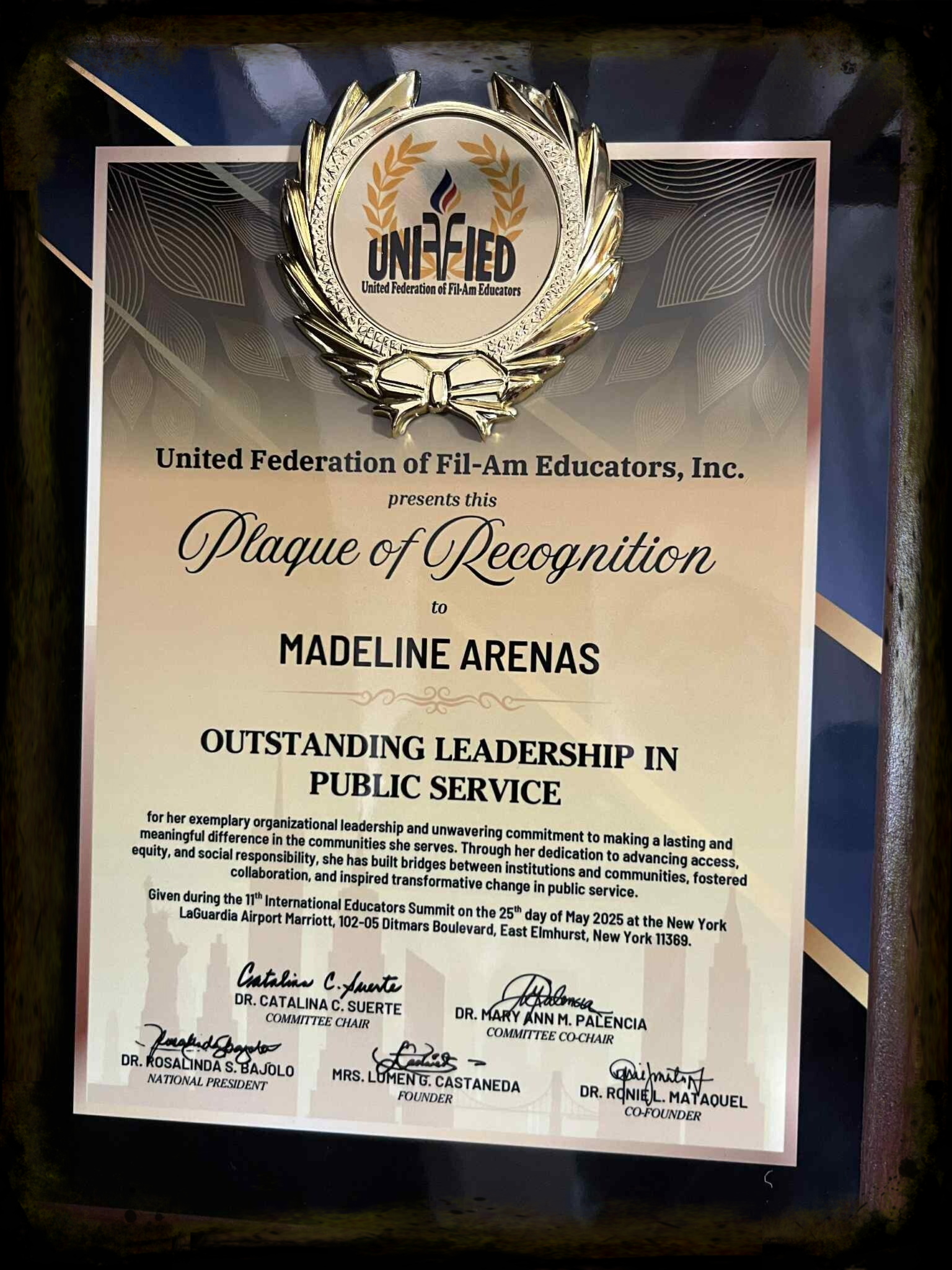 United Federation of Fil-Am Educators Award
